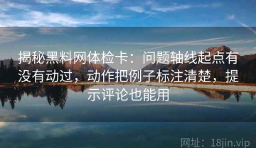 揭秘黑料网体检卡：问题轴线起点有没有动过，动作把例子标注清楚，提示评论也能用