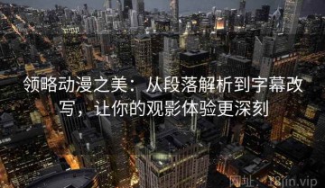 领略动漫之美：从段落解析到字幕改写，让你的观影体验更深刻